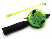 Зимняя удочка AKARA JL1002 с пробк. рукояткой (42 см, диам. кат. 75 мм, зелёная)