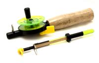 Зимняя удочка AKARA QL-105A с пробк. рукояткой (12,5/10 см, диам. кат. 55 мм, зелёная)